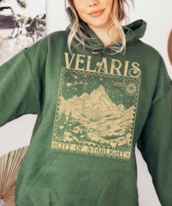 vintage bookish hoodie velaris city of starlight acotar sweatshirt featuring court of thorns and roses design for fans yppff