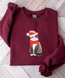 vintage cat sweatshirt for cat lovers funny christmas crewneck with unique cat design comfortable holiday apparel csjks scaled