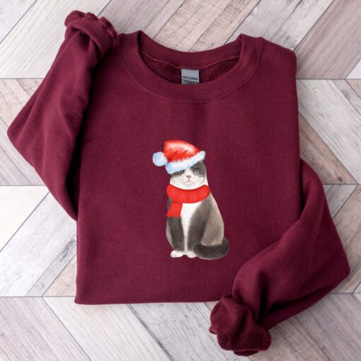 vintage cat sweatshirt for cat lovers funny christmas crewneck with unique cat design comfortable holiday apparel csjks scaled