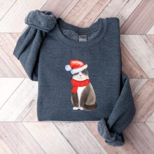 vintage cat sweatshirt for cat lovers funny christmas crewneck with unique cat design comfortable holiday apparel fsgxf