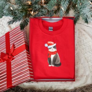 vintage cat sweatshirt for cat lovers funny christmas crewneck with unique cat design comfortable holiday apparel nwrfk