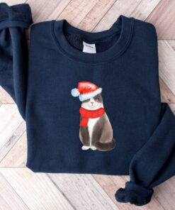 vintage cat sweatshirt for cat lovers funny christmas crewneck with unique cat design comfortable holiday apparel zdipj scaled