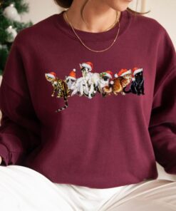 vintage cat sweatshirt for christmas featuring santa cats design ideal for cat lovers and cat parents mnzcv