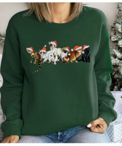 vintage cat sweatshirt for christmas featuring santa cats design ideal for cat lovers and cat parents wdr79