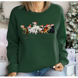 vintage cat sweatshirt for christmas featuring santa cats design ideal for cat lovers and cat parents wdr79