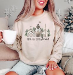 Vintage Christian Sweatshirt with Jesus Quotes for Christmas Celebrations and Religious Faith Statements