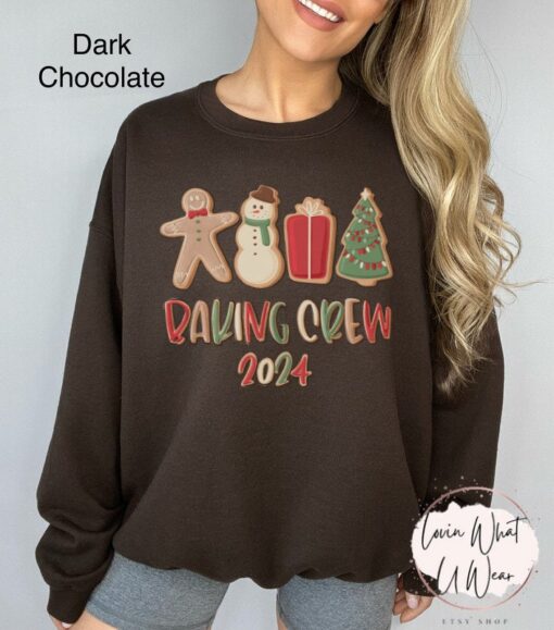 vintage christmas baking sweatshirt for holiday parties featuring gingerbread design and matching crew neck style