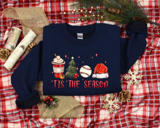 vintage christmas baseball shirt for baseball lovers featuring fun holiday design and comfortable fit wstrr scaled