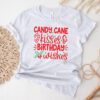 vintage christmas birthday t shirt with candy cane kisses design for december birthdays and holiday celebrations adep8