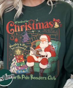 vintage christmas book club sweatshirt featuring north pole theme for book lovers and holiday enthusiasts oixt7