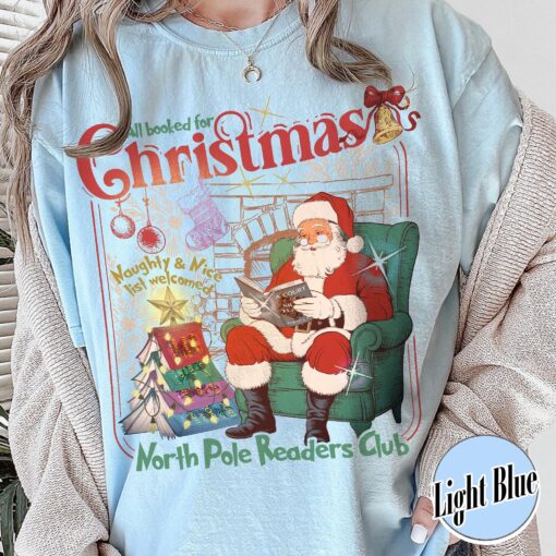 vintage christmas book club sweatshirt featuring north pole theme for book lovers and holiday enthusiasts stozq