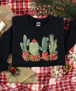 vintage christmas cactus t shirt for plant lovers featuring cowboy design and southern style holiday theme ay4l8 scaled