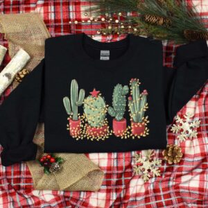 vintage christmas cactus t shirt for plant lovers featuring cowboy design and southern style holiday theme ay4l8 scaled