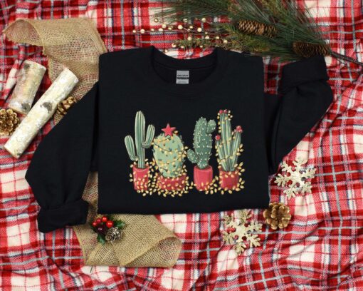 vintage christmas cactus t shirt for plant lovers featuring cowboy design and southern style holiday theme ay4l8 scaled