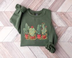 Vintage Christmas Cactus T Shirt for Plant Lovers featuring Cowboy Design and Southern Style Holiday Theme