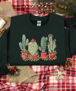 vintage christmas cactus t shirt for plant lovers featuring cowboy design and southern style holiday theme qcdgr scaled