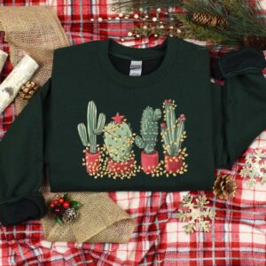 vintage christmas cactus t shirt for plant lovers featuring cowboy design and southern style holiday theme qcdgr scaled