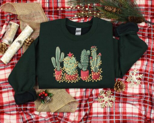 vintage christmas cactus t shirt for plant lovers featuring cowboy design and southern style holiday theme qcdgr scaled