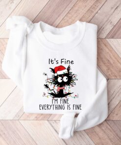 vintage christmas cat shirt funny black cat sweatshirt for cat lovers meowy christmas design with it is fine slogan 1jgl6 scaled