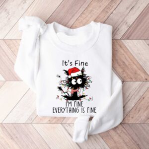 vintage christmas cat shirt funny black cat sweatshirt for cat lovers meowy christmas design with it is fine slogan 1jgl6 scaled