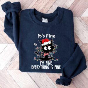 vintage christmas cat shirt funny black cat sweatshirt for cat lovers meowy christmas design with it is fine slogan pxmvo scaled