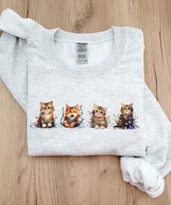 vintage christmas cat sweatshirt for cat lovers featuring meowy christmas design comfortable crewneck style 9sklr scaled