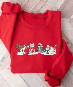 vintage christmas cat sweatshirt for cat lovers featuring various cat breeds and kittens ideal for holiday celebrations tscfg scaled