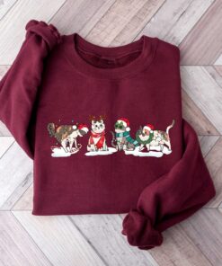 vintage christmas cat sweatshirt for cat lovers featuring various cat breeds and kittens ideal for holiday celebrations xbdqa scaled