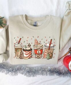 vintage christmas coffee t shirt with gingerbread and christmas tree design for coffee lovers and holiday outfits isyta scaled