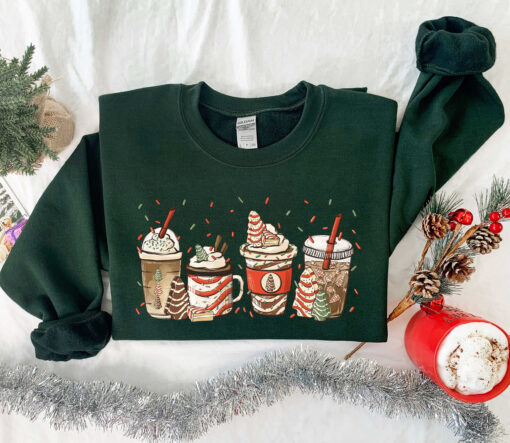 vintage christmas coffee t shirt with gingerbread and christmas tree design for coffee lovers and holiday outfits yx2di scaled