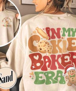 vintage christmas cookie tester sweatshirt for couples with fun cookie and milk design for holiday baking enthusiasts bgf2x