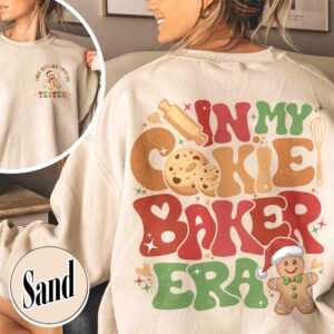 vintage christmas cookie tester sweatshirt for couples with fun cookie and milk design for holiday baking enthusiasts bgf2x