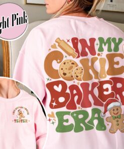 vintage christmas cookie tester sweatshirt for couples with fun cookie and milk design for holiday baking enthusiasts gwz3l