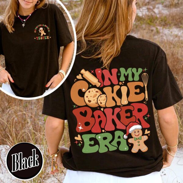 vintage christmas cookie tester sweatshirt for couples with fun cookie and milk design for holiday baking enthusiasts ue09n