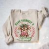 vintage christmas cow sweatshirt for women featuring cute farm design in soft fabric ideal for holiday gatherings and seasonal wear gsnmc