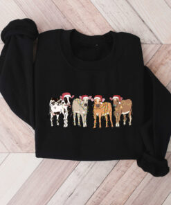 vintage christmas cow sweatshirt for women with highland cow design and festive lights crewneck style rvzhc scaled