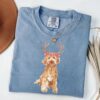 vintage christmas dog shirt for doodle moms in comfort colors featuring labradoodle coquette bow design 5nguc scaled