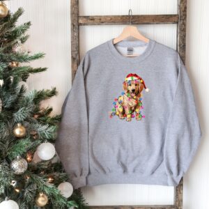 vintage christmas dog t shirt for dog lovers featuring golden retriever and christmas lights design ideal for new year celebrations f9wet