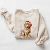 vintage christmas dog t shirt for dog lovers featuring golden retriever and christmas lights design ideal for new year celebrations hva76