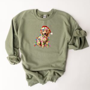 vintage christmas dog t shirt for dog lovers featuring golden retriever and christmas lights design ideal for new year celebrations kmk8p