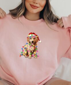 vintage christmas dog t shirt for dog lovers featuring golden retriever and christmas lights design ideal for new year celebrations tfb0o scaled