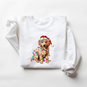 vintage christmas dog t shirt for dog lovers featuring golden retriever and christmas lights design ideal for new year celebrations zl0t3