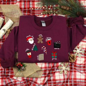 vintage christmas doodle t shirt for christmas lovers featuring fun designs ideal for holiday parties and family gatherings mus2v scaled