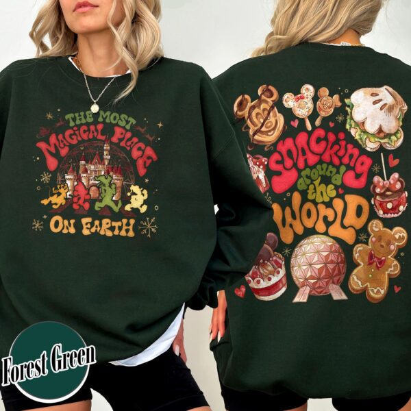 vintage christmas family shirt featuring magic kingdom design and snacking around the world theme for holiday celebrations 0mwoe