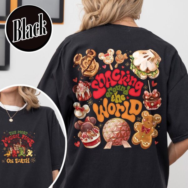 vintage christmas family shirt featuring magic kingdom design and snacking around the world theme for holiday celebrations 6yfed