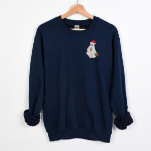 vintage christmas ghost embroidered sweatshirt with unique design for trendy holiday style baaed