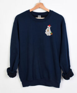 vintage christmas ghost embroidered sweatshirt with unique design for trendy holiday style baaed scaled