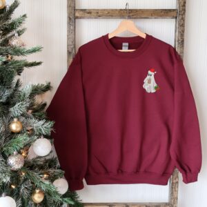 vintage christmas ghost embroidered sweatshirt with unique design for trendy holiday style f6nvm