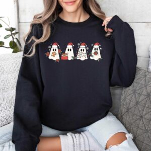 vintage christmas ghost sweater with fun santa design for holiday parties and merry celebrations dbrkh scaled