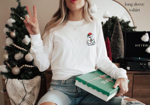 vintage christmas ghost tree cake t shirt for women funny christmas sweatshirt with unique design and comfortable fit 1guyz scaled